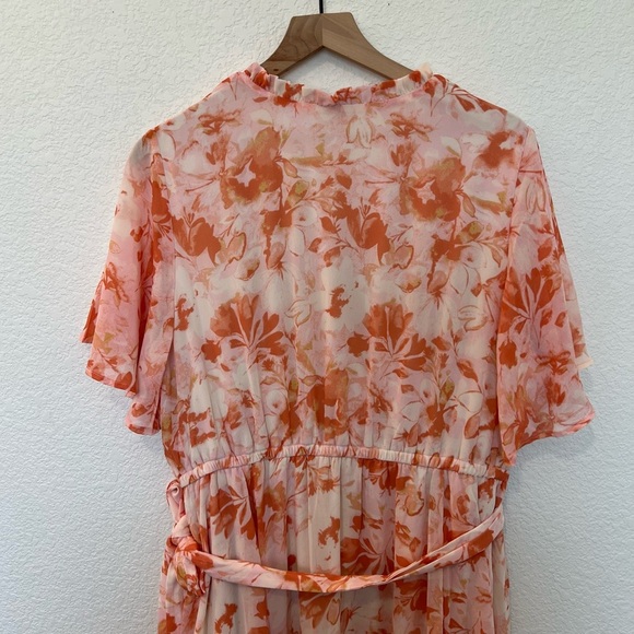 Torrid Midi Chiffon Ruffle Neck Pintuck Dress- size 2 - Picture 10 of 14